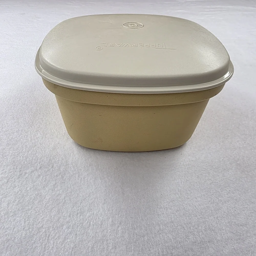 Vintage Tupperware Harvest Gold Microwave Steamer Set 3 Pc Square #888 887 889